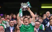 23 July 2023; Mike Casey of Limerick lifts the Liam MacCarthy Cup after the GAA Hurling All-Ireland Senior Championship final match between Kilkenny and Limerick at Croke Park in Dublin. Photo by Ramsey Cardy/Sportsfile