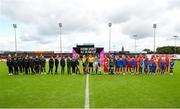 23 July 2023; Both teams during the pre match handshake before the 2023 AVENIR Sports All-Island Cup final match between Cliftonville and Galway United at The Showgrounds in Sligo. Photo by Michael P Ryan/Sportsfile
