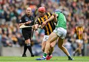 23 July 2023; Adrian Mullen of Kilkenny in action against David Reidy of Limerick during the GAA Hurling All-Ireland Senior Championship final match between Kilkenny and Limerick at Croke Park in Dublin. Photo by Sam Barnes/Sportsfile