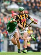 23 July 2023; Eoin Cody of Kilkenny in action against Barry Nash of Limerick  during the GAA Hurling All-Ireland Senior Championship final match between Kilkenny and Limerick at Croke Park in Dublin. Photo by Sam Barnes/Sportsfile
