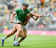 23 July 2023; Gearóid Hegarty of Limerick in action against TJ Reid of Kilkenny during the GAA Hurling All-Ireland Senior Championship final match between Kilkenny and Limerick at Croke Park in Dublin. Photo by Sam Barnes/Sportsfile