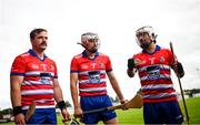 24 July 2023; Milwaukee players, from left, Gard Pecor, Brian Marsolek, and Brian Christ during day one of the FRS Recruitment GAA World Games 2023 at the Owenbeg Centre of Excellence in Dungiven, Derry. Photo by Ramsey Cardy/Sportsfile