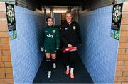 24 July 2023; Marissa Sheva, left, and Grace Moloney before a Republic of Ireland training session at Dorrien Gardens in Perth, Australia, ahead of their second Group B match of the FIFA Women's World Cup 2023, against Canada. Photo by Stephen McCarthy/Sportsfile