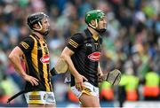 23 July 2023; Mikey Butler of Kilkenny, left, and Kilkenny goalkeeper Eoin Murphy dejected after their side's defeat in the GAA Hurling All-Ireland Senior Championship final match between Kilkenny and Limerick at Croke Park in Dublin. Photo by Sam Barnes/Sportsfile
