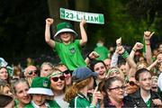 24 July 2023; Limerick supporter, Ellie Mai Curtin, age 6, during the homecoming celebrations of the Limerick All-Ireland Senior Hurling Champions at Pery Square in Limerick. Photo by David Fitzgerald/Sportsfile