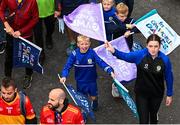 24 July 2023; Attendees from Ballinderry Shamrocks GAA participate in the parade during the opening ceremony of the FRS Recruitment GAA World Games 2023 in Derry. Photo by Ramsey Cardy/Sportsfile