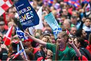 24 July 2023; Attendees during the opening ceremony of the FRS Recruitment GAA World Games 2023 in Derry. Photo by Ramsey Cardy/Sportsfile