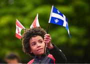 24 July 2023; An attendee during the opening ceremony of the FRS Recruitment GAA World Games 2023 in Derry. Photo by Ramsey Cardy/Sportsfile