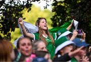 24 July 2023; Limerick supporter during the homecoming celebrations of the Limerick All-Ireland Senior Hurling Champions at Pery Square in Limerick. Photo by David Fitzgerald/Sportsfile