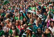 24 July 2023; Limerick supporters during the homecoming celebrations of the Limerick All-Ireland Senior Hurling Champions at Pery Square in Limerick. Photo by David Fitzgerald/Sportsfile