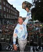 24 July 2023; Cian Lynch with the Liam MacCarthy Cup during the homecoming celebrations of the Limerick All-Ireland Senior Hurling Champions at Pery Square in Limerick. Photo by David Fitzgerald/Sportsfile