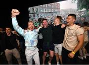 24 July 2023; 23 July 2023; Players, from left, Cian Lynch, Declan Hannon, William O'Donoghue and Dan Morrissey during the homecoming celebrations of the Limerick All-Ireland Senior Hurling Champions at Pery Square in Limerick. Photo by David Fitzgerald/Sportsfile