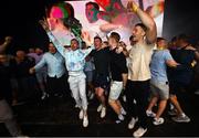 24 July 2023; 23 July 2023; Players, from left, Cian Lynch, Declan Hannon, William O'Donoghue and Dan Morrissey during the homecoming celebrations of the Limerick All-Ireland Senior Hurling Champions at Pery Square in Limerick. Photo by David Fitzgerald/Sportsfile