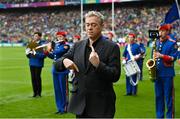 23 July 2023; Amhrán na bhFiann is signed by Senan Dunne and performed by the Artane Band before the GAA Hurling All-Ireland Senior Championship final match between Kilkenny and Limerick at Croke Park in Dublin. Photo by Brendan Moran/Sportsfile