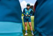 25 July 2023; Phoebe Litchfield of Australia gives a speech in the huddle before match two of the Certa Women’s One Day International Challenge between Ireland and Australia at Castle Avenue in Dublin. Photo by Sam Barnes/Sportsfile