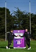 25 July 2023; Former Kerry footballer Barry John Keane, left, and former Dublin footballer Paddy Andrews at the launch of an All-Ireland final ticket giveaway from AIB. The giveaway will take place in both Kerry and Dublin respectively in the lead up to Sunday’s much anticipated GAA All-Ireland Senior Football Championship Final. As part of the activation AIB will place a bespoke automated ticket machine in the Killarney Outlet Centre and Liffey Valley Shopping Centre on Friday, July 28th  and Saturday, July 29th respectively this week, giving fans the opportunity to win GAA related prizes, including the ultimate prize, a ticket to the All-Ireland Final on Sunday. For updates on the match, exclusive content and behind the scenes action from the Football Championship, follow AIB GAA on Facebook, Twitter and Instagram. Photo by Brendan Moran/Sportsfile