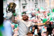 24 July 2023; Oisín O'Reilly during the homecoming celebrations of the Limerick All-Ireland Senior Hurling Champions at Pery Square in Limerick. Photo by John Sheridan/Sportsfile