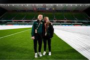 25 July 2023; Courtney Brosnan, left, and Amber Barrett during a Republic of Ireland stadium familiarisation at Perth Rectangular Stadium in Perth, Australia, ahead of their second Group B match of the FIFA Women's World Cup 2023, against Canada. Photo by Stephen McCarthy/Sportsfile
