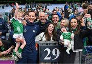 23 July 2023; Limerick coach Paul Kinnerk with family after the GAA Hurling All-Ireland Senior Championship final match between Kilkenny and Limerick at Croke Park in Dublin. Photo by David Fitzgerald/Sportsfile