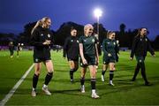 25 July 2023; Players, from left, Megan Connolly, Sinead Farrelly, Denise O'Sullivan, Harriet Scott and Megan Walsh during a Republic of Ireland training session at Dorrien Gardens in Perth, Australia, ahead of their second Group B match of the FIFA Women's World Cup 2023, against Canada. Photo by Stephen McCarthy/Sportsfile
