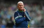 23 July 2023; Limerick manager John Kiely during the GAA Hurling All-Ireland Senior Championship final match between Kilkenny and Limerick at Croke Park in Dublin. Photo by David Fitzgerald/Sportsfile