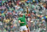 23 July 2023; Kyle Hayes of Limerick during the GAA Hurling All-Ireland Senior Championship final match between Kilkenny and Limerick at Croke Park in Dublin. Photo by David Fitzgerald/Sportsfile