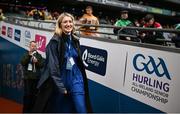 23 July 2023; GAA digital content manager Niamh Boyle before the GAA Hurling All-Ireland Senior Championship final match between Kilkenny and Limerick at Croke Park in Dublin. Photo by David Fitzgerald/Sportsfile