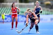 25 July 2023; Charlotte Beggs of Ireland during the women's hockey international match between Ireland and Chile at the Sport Ireland Campus in Dublin. Photo by Ben McShane/Sportsfile