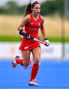 25 July 2023; Fernanda Flores of Chile during the women's hockey international match between Ireland and Chile at the Sport Ireland Campus in Dublin. Photo by Ben McShane/Sportsfile