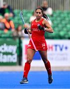 25 July 2023; Fracisca Tala of Chile during the women's hockey international match between Ireland and Chile at the Sport Ireland Campus in Dublin. Photo by Ben McShane/Sportsfile