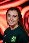 29 July 2023; Republic of Ireland's Abbie Larkin poses for a portrait at the Emporium Hotel South Bank in Brisbane, Australia, during the FIFA Women's World Cup 2023. Photo by Stephen McCarthy/Sportsfile