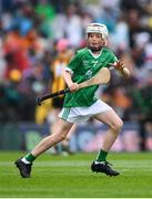 23 July 2023; Cian Loughnane, Lurga NS, Gort, Galway, representing Limerick, during the INTO Cumann na mBunscol GAA Respect Exhibition Go Games at the GAA Hurling All-Ireland Senior Championship final match between Kilkenny and Limerick at Croke Park in Dublin. Photo by Ray McManus/Sportsfile