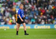 23 July 2023; Referee James McDermott, Glenville National School, Glanville, Cork, during the INTO Cumann na mBunscol GAA Respect Exhibition Go Games at the GAA Hurling All-Ireland Senior Championship final match between Kilkenny and Limerick at Croke Park in Dublin.   Photo by Ray McManus/Sportsfile