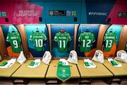 26 July 2023; A general view of the Republic of Ireland dressing room before the FIFA Women's World Cup 2023 Group B match between Canada and Republic of Ireland at Perth Rectangular Stadium in Perth, Australia. Photo by Stephen McCarthy/Sportsfile