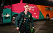 26 July 2023; Claire O'Riordan of Republic of Ireland arrives before the FIFA Women's World Cup 2023 Group B match between Republic of Ireland and Canada at Perth Rectangular Stadium in Perth, Australia. Photo by Stephen McCarthy/Sportsfile