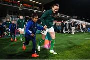 26 July 2023; Áine O'Gorman of Republic of Ireland walks out onto the pitch before the FIFA Women's World Cup 2023 Group B match between Republic of Ireland and Canada at Perth Rectangular Stadium in Perth, Australia. Photo by Stephen McCarthy/Sportsfile