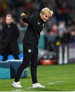26 July 2023; Republic of Ireland manager Vera Pauw reacts during the FIFA Women's World Cup 2023 Group B match between Republic of Ireland and Canada at Perth Rectangular Stadium in Perth, Australia. Photo by Stephen McCarthy/Sportsfile