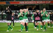 26 July 2023; Republic of Ireland players, from left, Áine O'Gorman, Denise O'Sullivan and Megan Connolly after their side's defeat in the FIFA Women's World Cup 2023 Group B match between Republic of Ireland and Canada at Perth Rectangular Stadium in Perth, Australia. Photo by Stephen McCarthy/Sportsfile