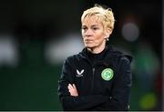 26 July 2023; Republic of Ireland manager Vera Pauw after her side's defeat in the FIFA Women's World Cup 2023 Group B match between Republic of Ireland and Canada at Perth Rectangular Stadium in Perth, Australia. Photo by Stephen McCarthy/Sportsfile