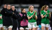 26 July 2023; Republic of Ireland players, from left, Áine O'Gorman, Ciara Grant, Denise O'Sullivan and Megan Connolly after their side's defeat in the FIFA Women's World Cup 2023 Group B match between Republic of Ireland and Canada at Perth Rectangular Stadium in Perth, Australia. Photo by Stephen McCarthy/Sportsfile