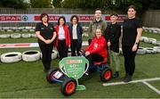 26 July 2023; Olympic Gold Medallist and SPAR brand ambassador Kellie Harrington, centre, with representatives of the chosen groups who benefitted from the SPAR 60th Community Fund, from left, Donna Cassidy of Claremorris South Responder Group, Orla Donovan of Tipperary Warriors, Corey McCarthy of The Food Fund, Marie Tonra of Milford and District Resource Centre and Katie Carrigan of Dundalk Simon Community, during the SPAR 60th Community Fund Winners Event at The Avon in The Burgage, Blessington, Wicklow. Photo by Seb Daly/Sportsfile
