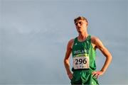 26 July 2023; Sean Cronin of Team Ireland reacts after finishing fourth in the boys 1500m final during day three of the 2023 Summer European Youth Olympic Festival at Poljane Athletics Stadium in Maribor, Slovenia. Photo by Tyler Miller/Sportsfile