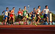 26 July 2023; Sean Cronin of Team Ireland, centre, competes in the boys 1500m final during day three of the 2023 Summer European Youth Olympic Festival at Poljane Athletics Stadium in Maribor, Slovenia. Photo by Tyler Miller/Sportsfile