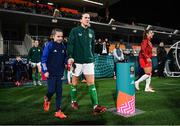 26 July 2023; Niamh Fahey of Republic of Ireland before the FIFA Women's World Cup 2023 Group B match between Canada and Republic of Ireland at Perth Rectangular Stadium in Perth, Australia. Photo by Stephen McCarthy/Sportsfile