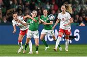 26 July 2023; Denise O'Sullivan of Republic of Ireland in action against Julia Grosso of Canada during the FIFA Women's World Cup 2023 Group B match between Canada and Republic of Ireland at Perth Rectangular Stadium in Perth, Australia. Photo by Stephen McCarthy/Sportsfile