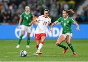 26 July 2023; Jessie Fleming of Canada in action against Ruesha Littlejohn of Republic of Ireland during the FIFA Women's World Cup 2023 Group B match between Canada and Republic of Ireland at Perth Rectangular Stadium in Perth, Australia. Photo by Stephen McCarthy/Sportsfile