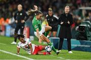 26 July 2023; Katie McCabe of Republic of Ireland is tackled by Jayde Riviere of Canada during the FIFA Women's World Cup 2023 Group B match between Canada and Republic of Ireland at Perth Rectangular Stadium in Perth, Australia. Photo by Stephen McCarthy/Sportsfile