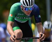 27 July 2023; Conor Murphy of Team Ireland competes in the boys road race during day four of the 2023 Summer European Youth Olympic Festival in Maribor, Slovenia. Photo by Tyler Miller/Sportsfile