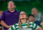 27 July 2023; Shamrock Rovers supporters during the UEFA Europa Conference League Second Qualifying Round First Leg match between Ferencvaros and Shamrock Rovers at Ferencváros Stadion in Budapest, Hungary. Photo by David Balogh/Sportsfile