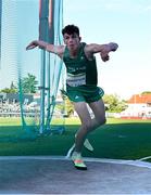27 July 2023; Cian Crampton of Team Ireland competes in the boys discus throw qualification during day four of the 2023 Summer European Youth Olympic Festival at Poljane Athletics Stadium in Maribor, Slovenia. Photo by Tyler Miller/Sportsfile
